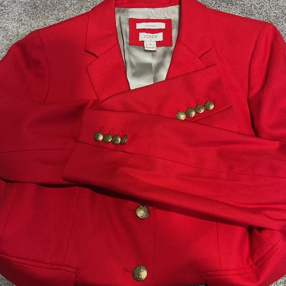 Red J. Crew Schoolboy Blazer Size 4 - Picture 3 of 4